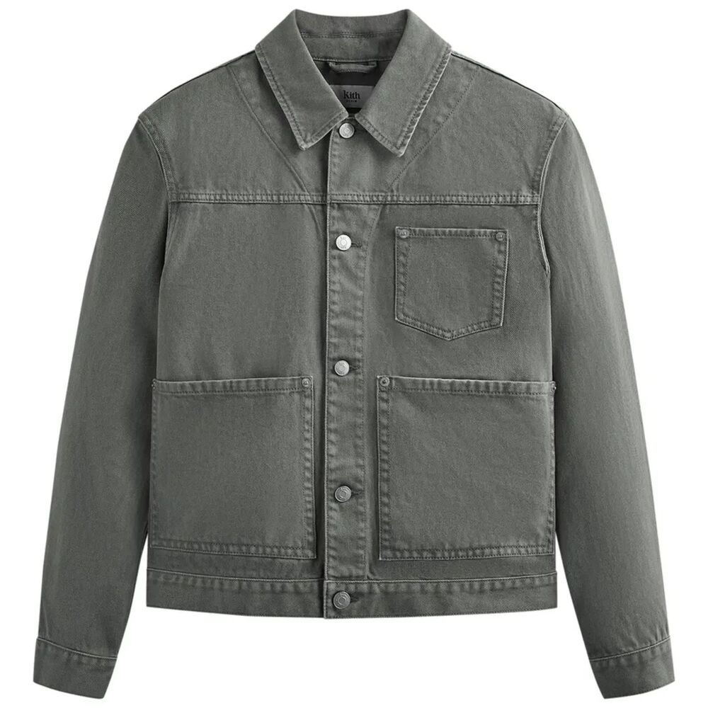 Kith Wythe Denim Jacket Tinge Mens Sz Large Utility Streetwear Barn Chore